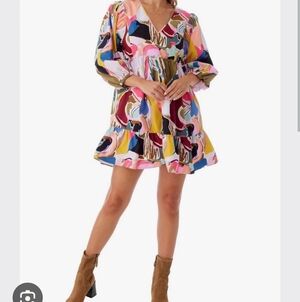 Crosby by Mollie Burch Multicolor Abstract Mini Dress M